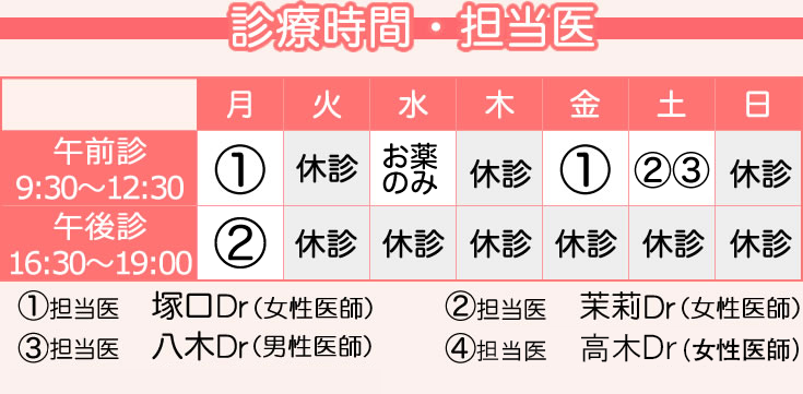 八木クリニック診療時間・担当医表